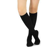2 Pair Women's Casual Cotton Knee High Rib Pointelle